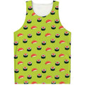 Salmon Sushi And Rolls Pattern Print Men's Tank Top