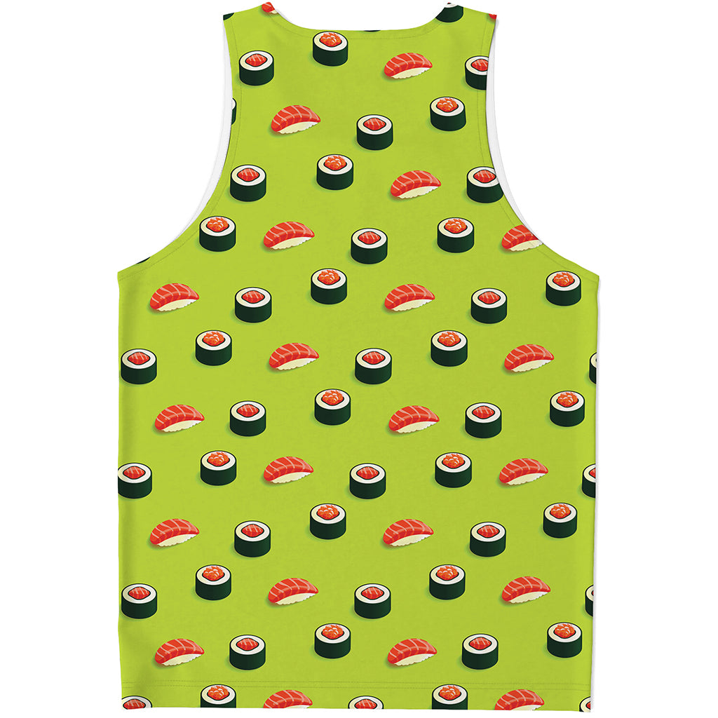 Salmon Sushi And Rolls Pattern Print Men's Tank Top