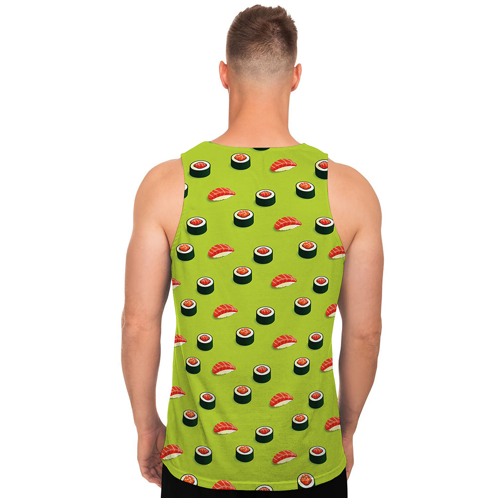 Salmon Sushi And Rolls Pattern Print Men's Tank Top
