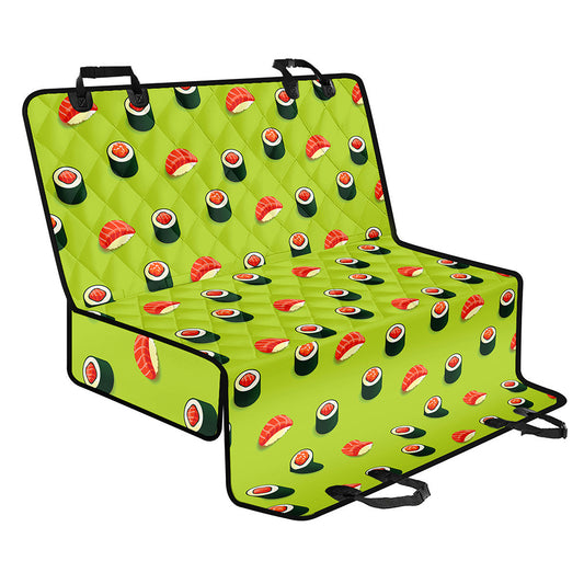 Salmon Sushi And Rolls Pattern Print Pet Car Back Seat Cover