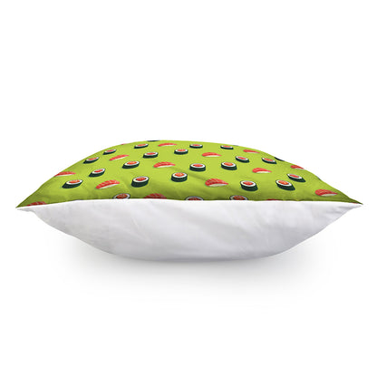Salmon Sushi And Rolls Pattern Print Pillow Cover