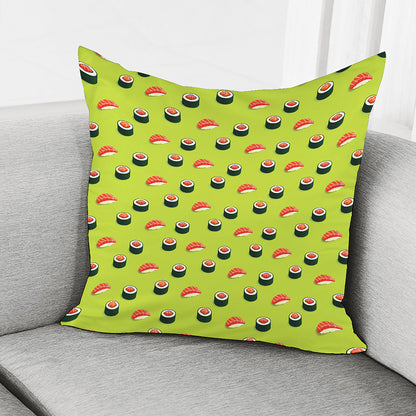 Salmon Sushi And Rolls Pattern Print Pillow Cover