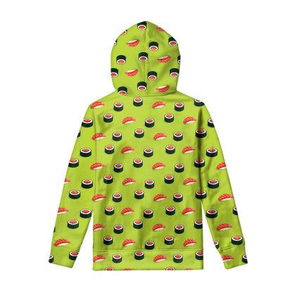 Salmon Sushi And Rolls Pattern Print Pullover Hoodie
