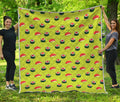Salmon Sushi And Rolls Pattern Print Quilt