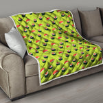 Salmon Sushi And Rolls Pattern Print Quilt