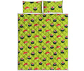 Salmon Sushi And Rolls Pattern Print Quilt Bed Set