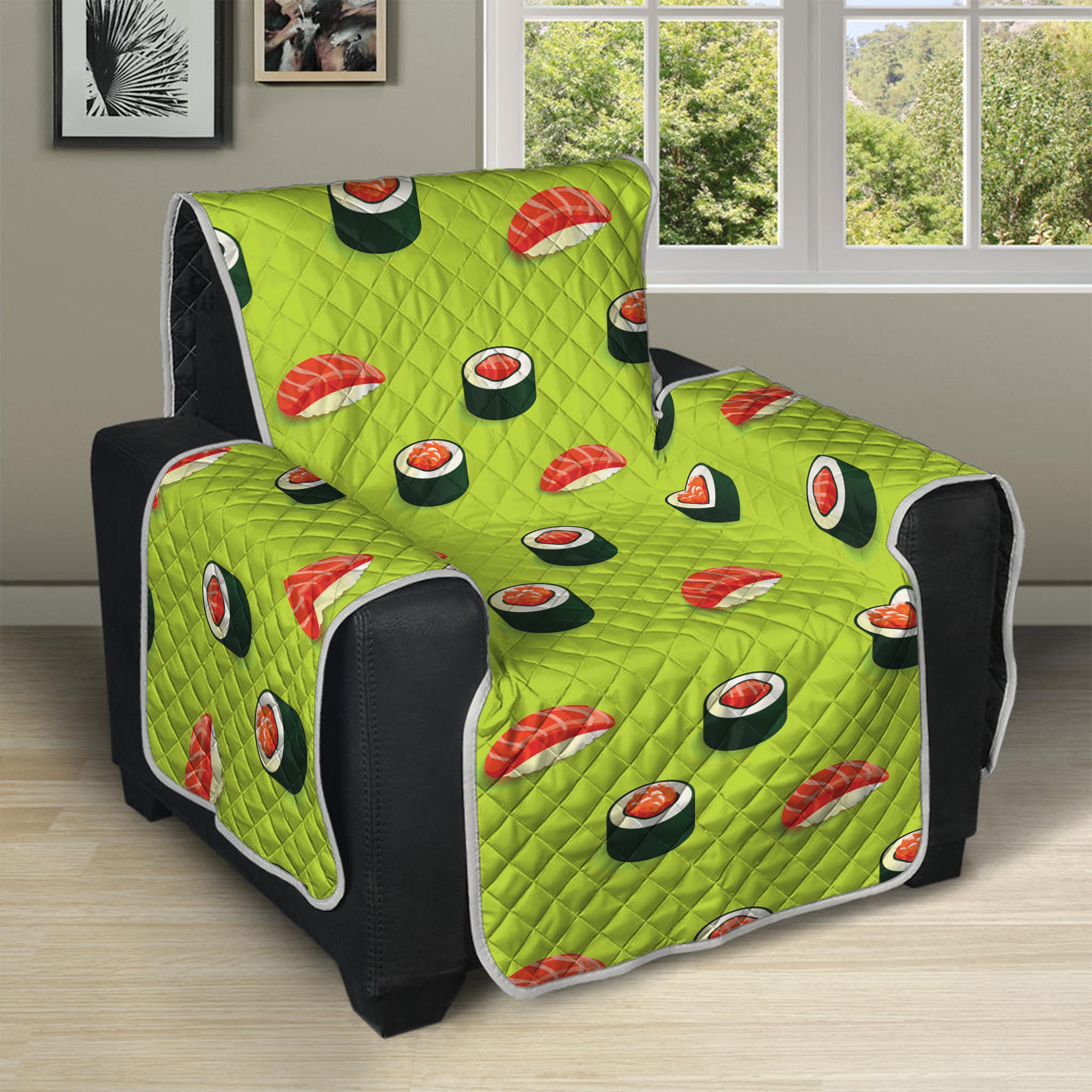Salmon Sushi And Rolls Pattern Print Recliner Protector