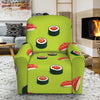 Salmon Sushi And Rolls Pattern Print Recliner Slipcover
