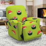 Salmon Sushi And Rolls Pattern Print Recliner Slipcover