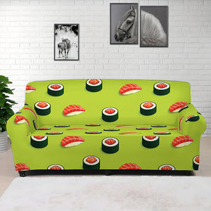 Salmon Sushi And Rolls Pattern Print Sofa Cover
