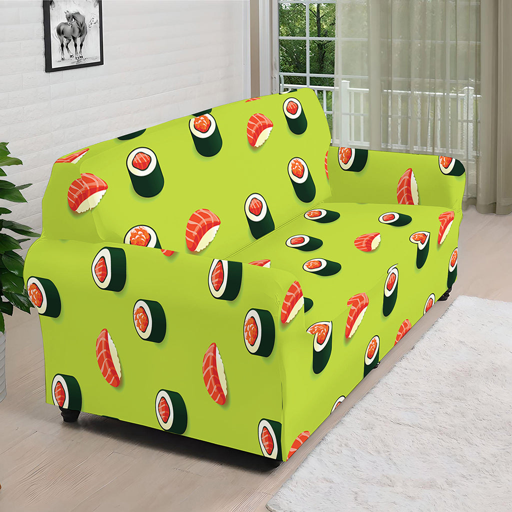 Salmon Sushi And Rolls Pattern Print Sofa Cover