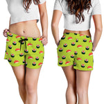 Salmon Sushi And Rolls Pattern Print Women's Shorts