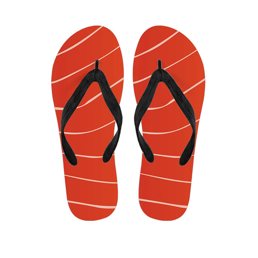 Salmon Texture Print Flip Flops