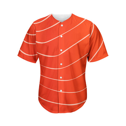 Salmon Texture Print Men's Baseball Jersey