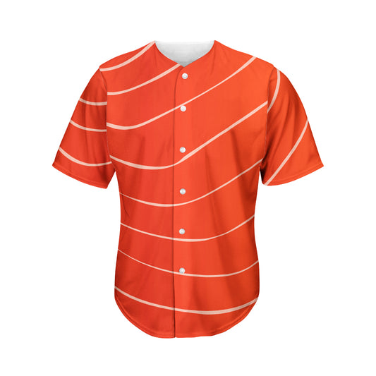 Salmon Texture Print Men's Baseball Jersey