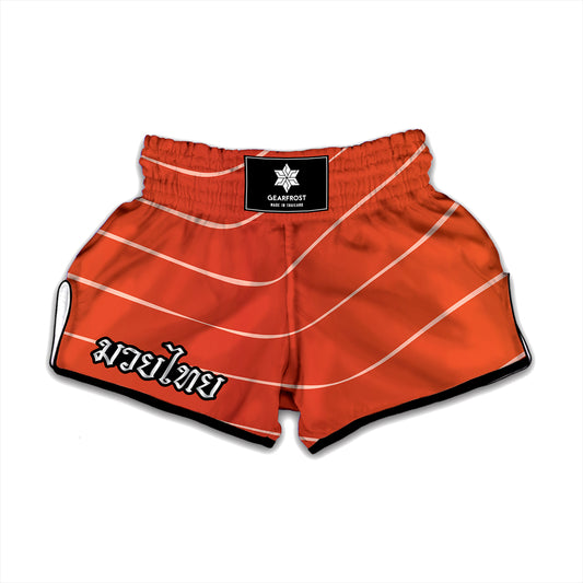 Salmon Texture Print Muay Thai Boxing Shorts