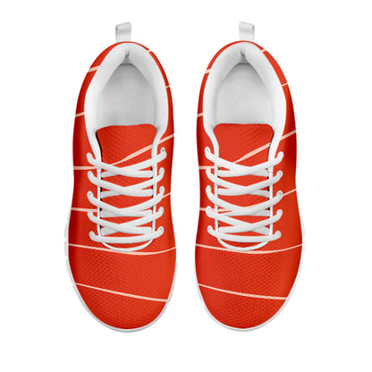Salmon Texture Print White Sneakers