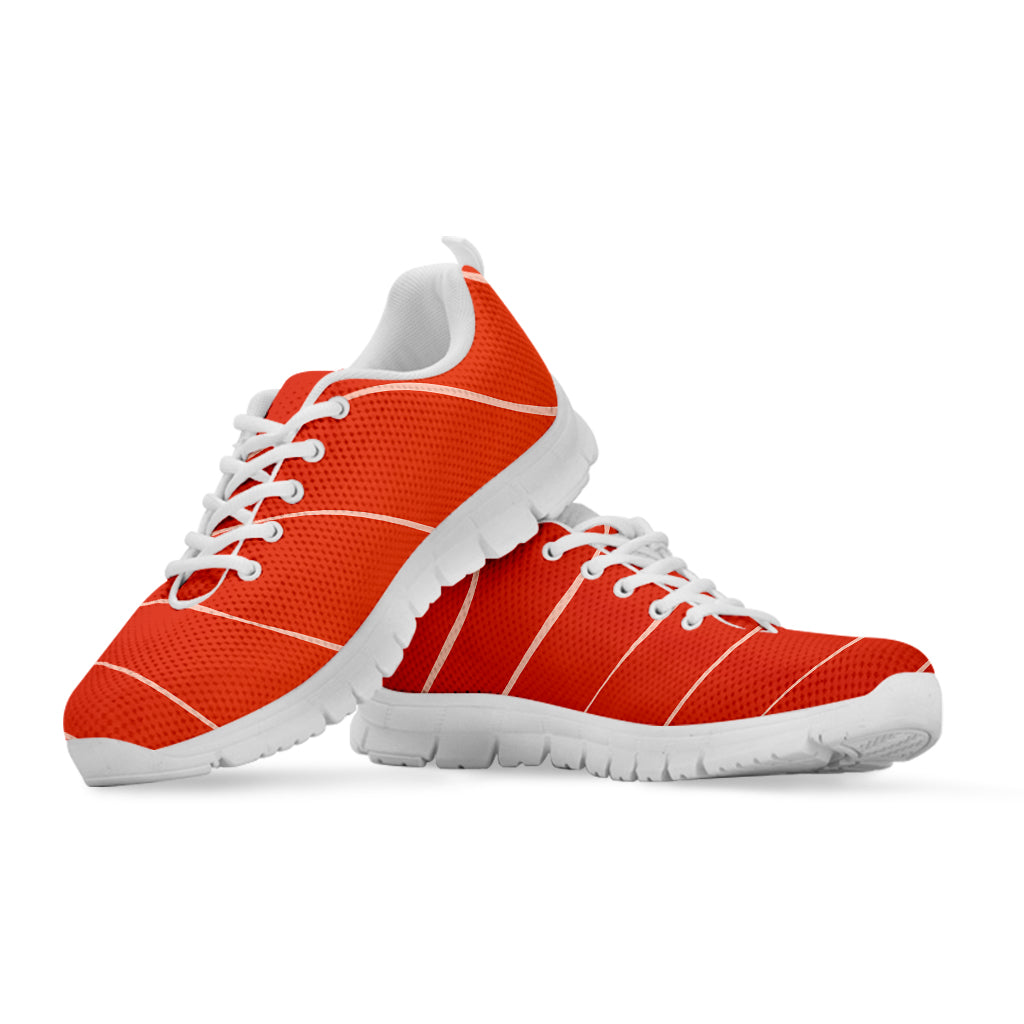 Salmon Texture Print White Sneakers