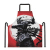 Samurai And Crow Print Apron