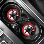 Samurai And Crow Print Car Coasters