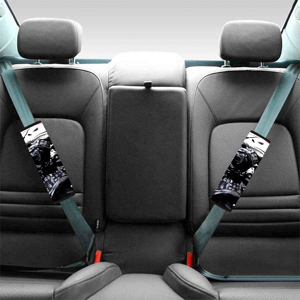 Samurai And Crow Print Car Seat Belt Covers