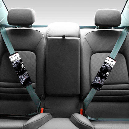 Samurai And Crow Print Car Seat Belt Covers