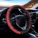 Samurai And Crow Print Car Steering Wheel Cover