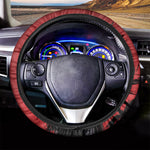 Samurai And Crow Print Car Steering Wheel Cover