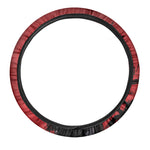 Samurai And Crow Print Car Steering Wheel Cover