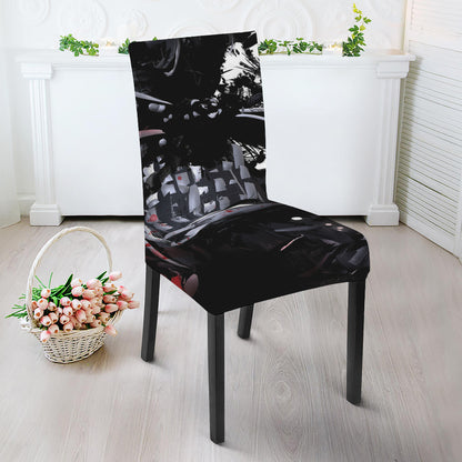 Samurai And Crow Print Dining Chair Slipcover