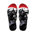 Samurai And Crow Print Flip Flops