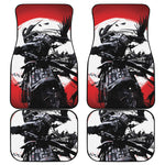 Samurai And Crow Print Front and Back Car Floor Mats