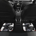 Samurai And Crow Print Front and Back Car Floor Mats