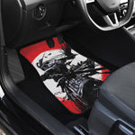 Samurai And Crow Print Front and Back Car Floor Mats