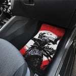 Samurai And Crow Print Front and Back Car Floor Mats