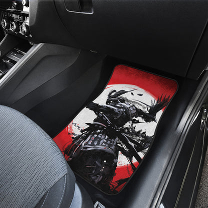 Samurai And Crow Print Front Car Floor Mats