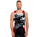 Samurai And Crow Print Men's Tank Top