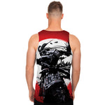 Samurai And Crow Print Men's Tank Top