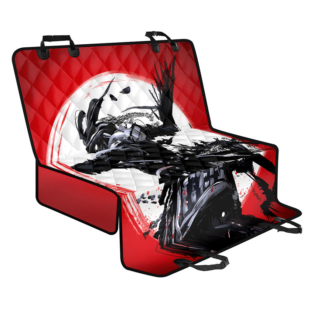 Samurai And Crow Print Pet Car Back Seat Cover