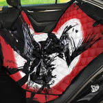Samurai And Crow Print Pet Car Back Seat Cover