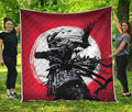 Samurai And Crow Print Quilt