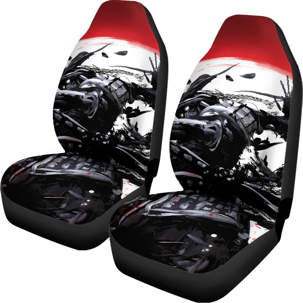 Samurai And Crow Print Universal Fit Car Seat Covers