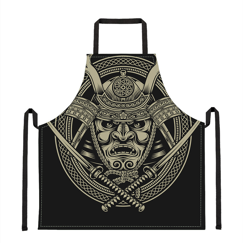 Samurai Warrior Mask Print Apron