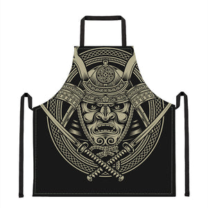 Samurai Warrior Mask Print Apron