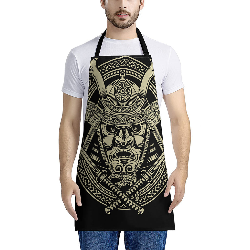 Samurai Warrior Mask Print Apron