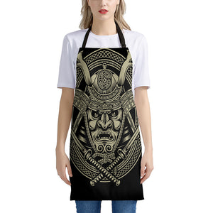 Samurai Warrior Mask Print Apron