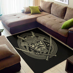 Samurai Warrior Mask Print Area Rug