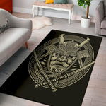 Samurai Warrior Mask Print Area Rug