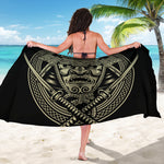 Samurai Warrior Mask Print Beach Sarong Wrap