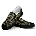 Samurai Warrior Mask Print Black Slip On Sneakers